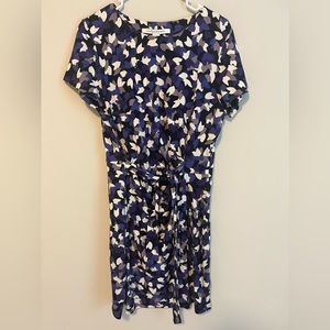 Diane von Furstenberg leaf dance blue orchid Zoe dress Size 14